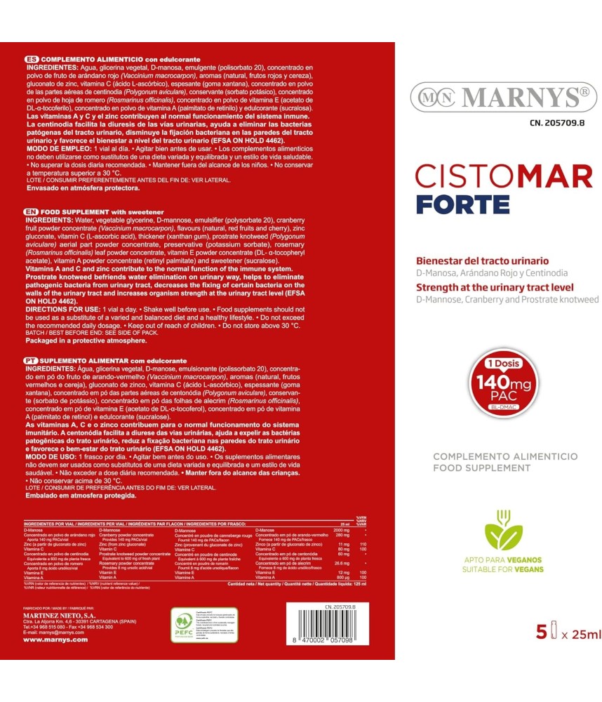 CISTOMAR FORTE VIALES 5*25ML